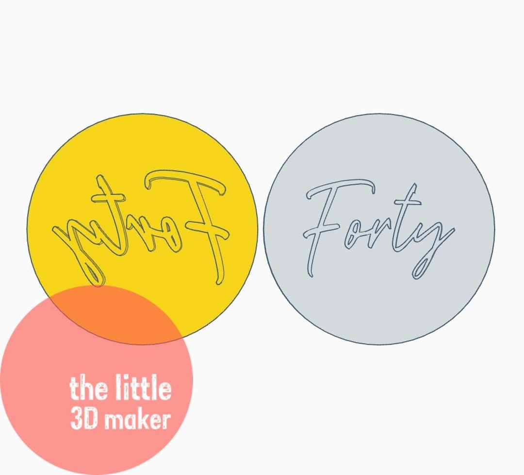 Forty Number 40 Script Letter Cookie Cutter Stamp Fondant Embosser ...