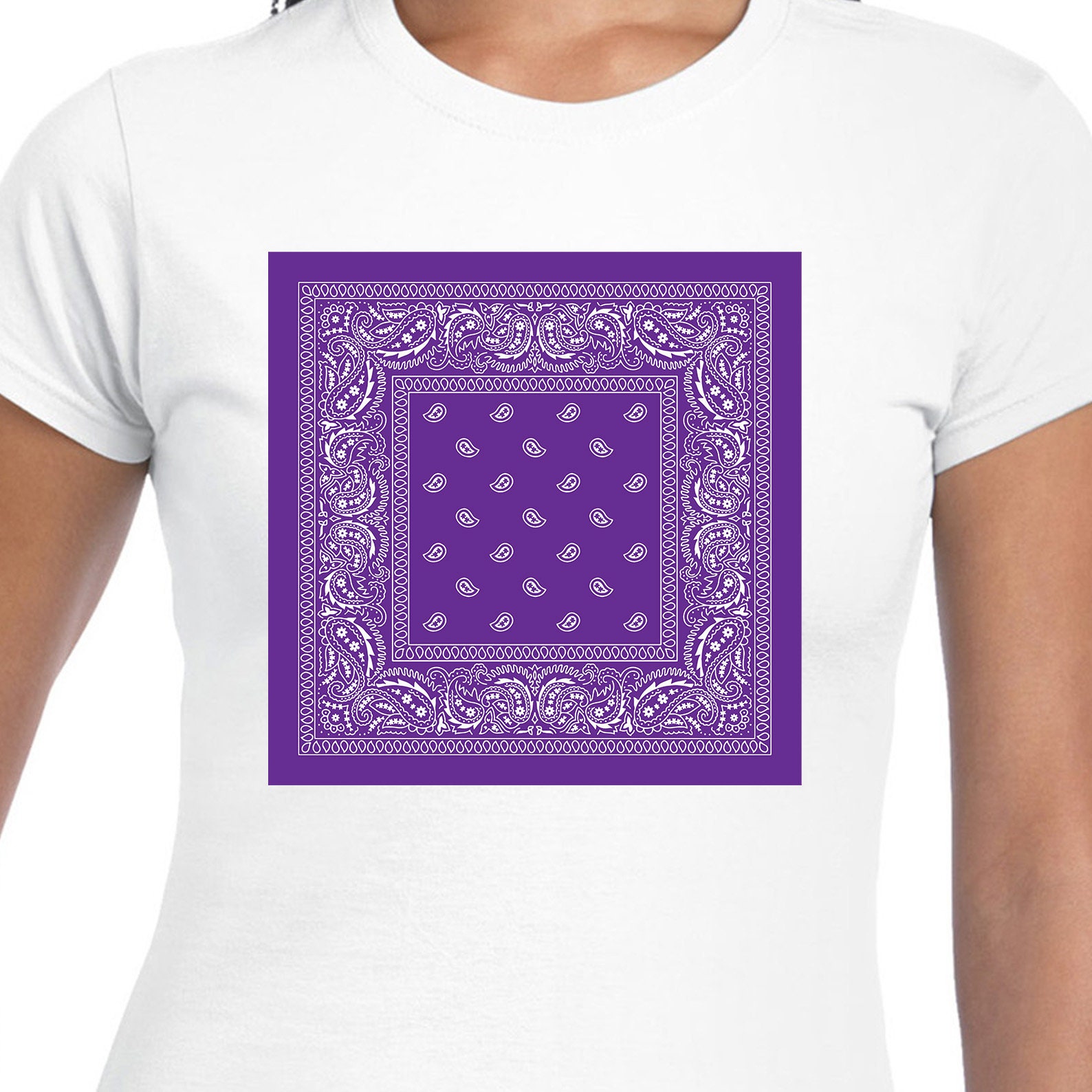 Purple Bandana Digital Cut File // Purple Handkerchief SVG // Etsy