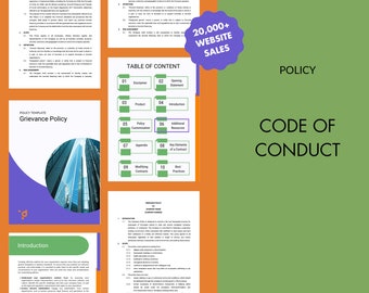 Employee Code of Conduct Policy HR Business Procedures Template - Etsy