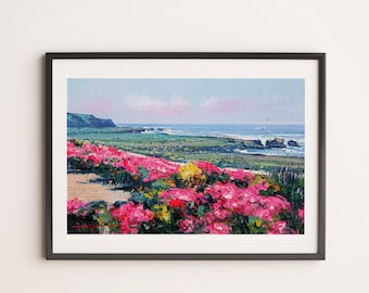 California Beach Landscape Art, Korean Artist Art ,Digital Download Print, Room decor, Printable Wall Art,Beach Print, Wall Decor