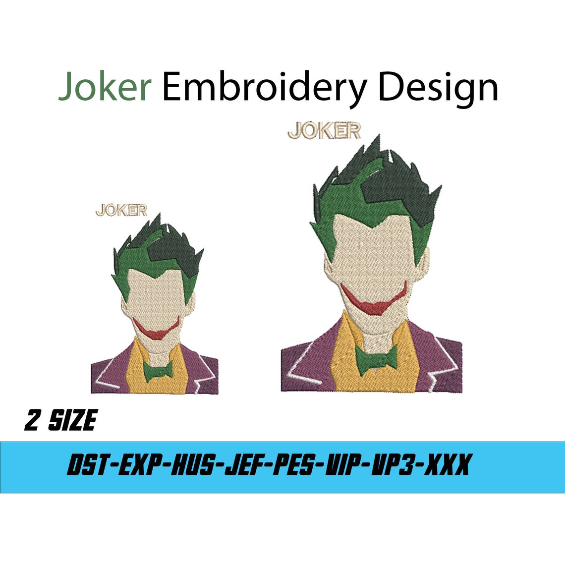 Joker Machine Embroidery Design Joker Embroidery Patterns Etsy