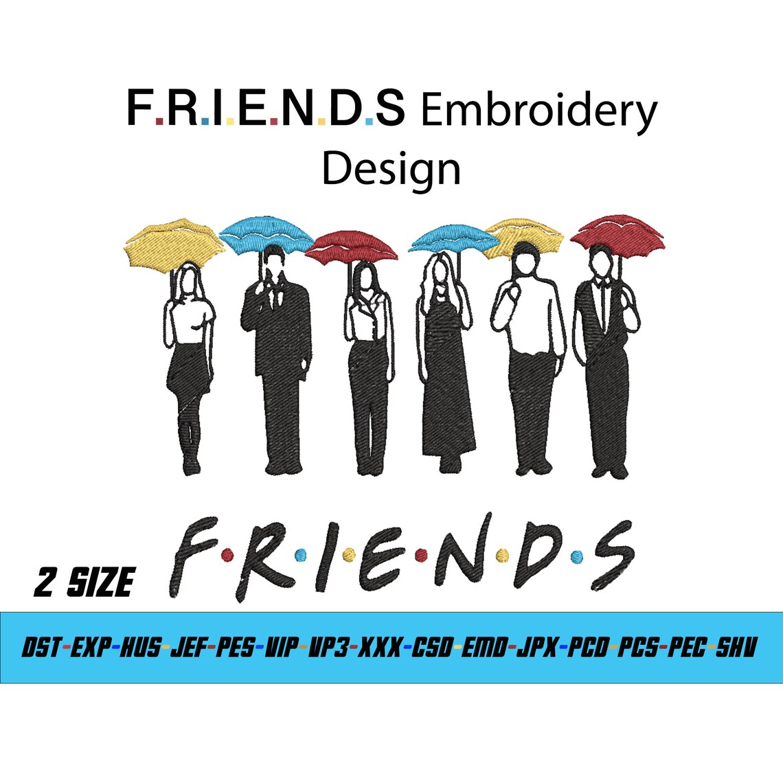 Friends Machine Embroidery Design Friends Embroidery Etsy