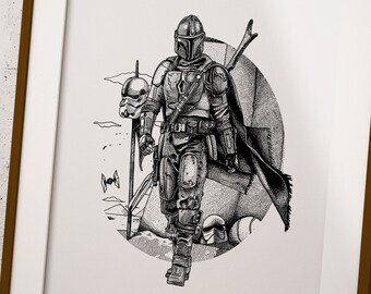 Manifesto illustrativo di Star Wars The Mandalorian