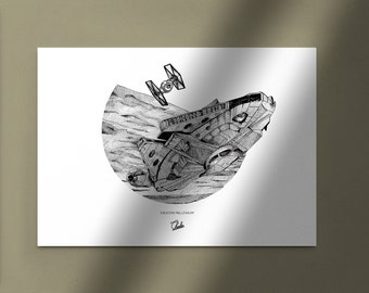 Cartolina del Millennium Falcon di Star Wars