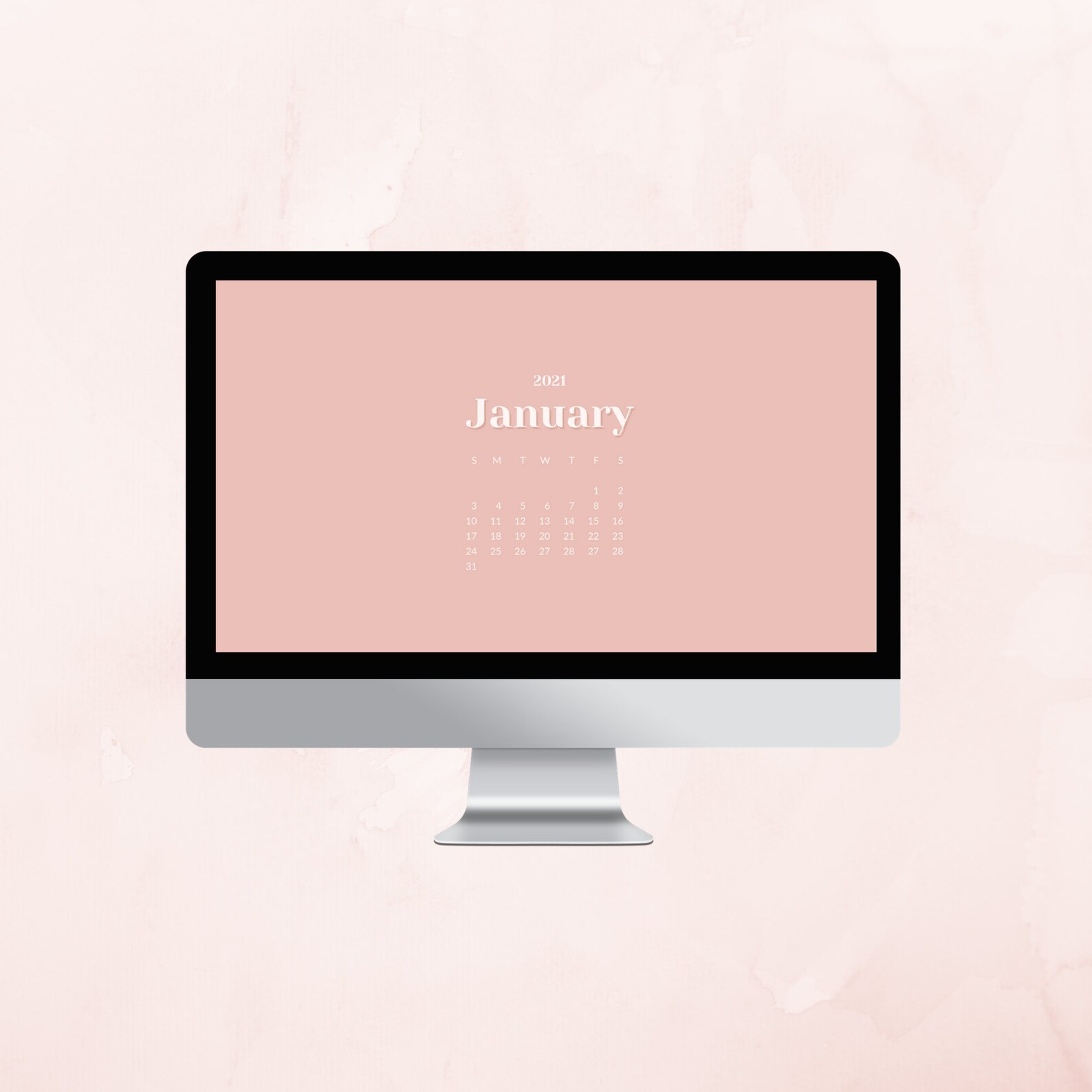 Desktop wallpaper 2021 calendar 3 colors Desktop background Etsy