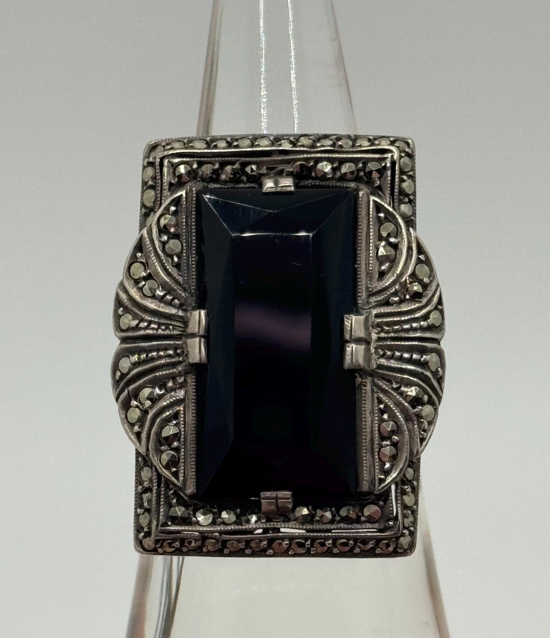 Vintage Theodor Fahrner Ring German Art Deco Sterling Silver Marcasite ...