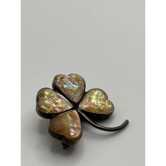 Victorian Four Leaf Clover Sterling Silver Mother… - image 7