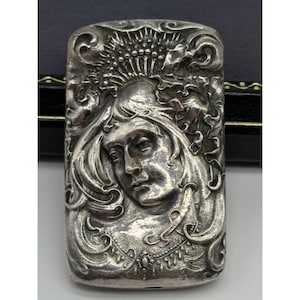 Vintage Henryk Winograd Sterling Silver Brooch Pendant – Art Nouveau Woman Profile – Repoussé Cameo – Collectible Statement Jewelry