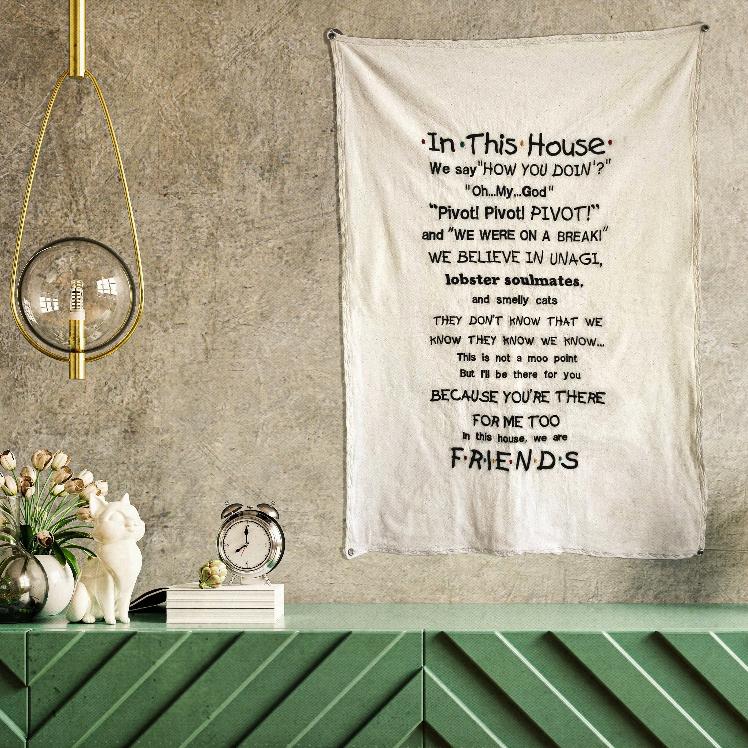 Large canvas embroidered quotes friends tv show embroidery  etsy Large canvas embroidered quotes friends tv show embroidery  etsy