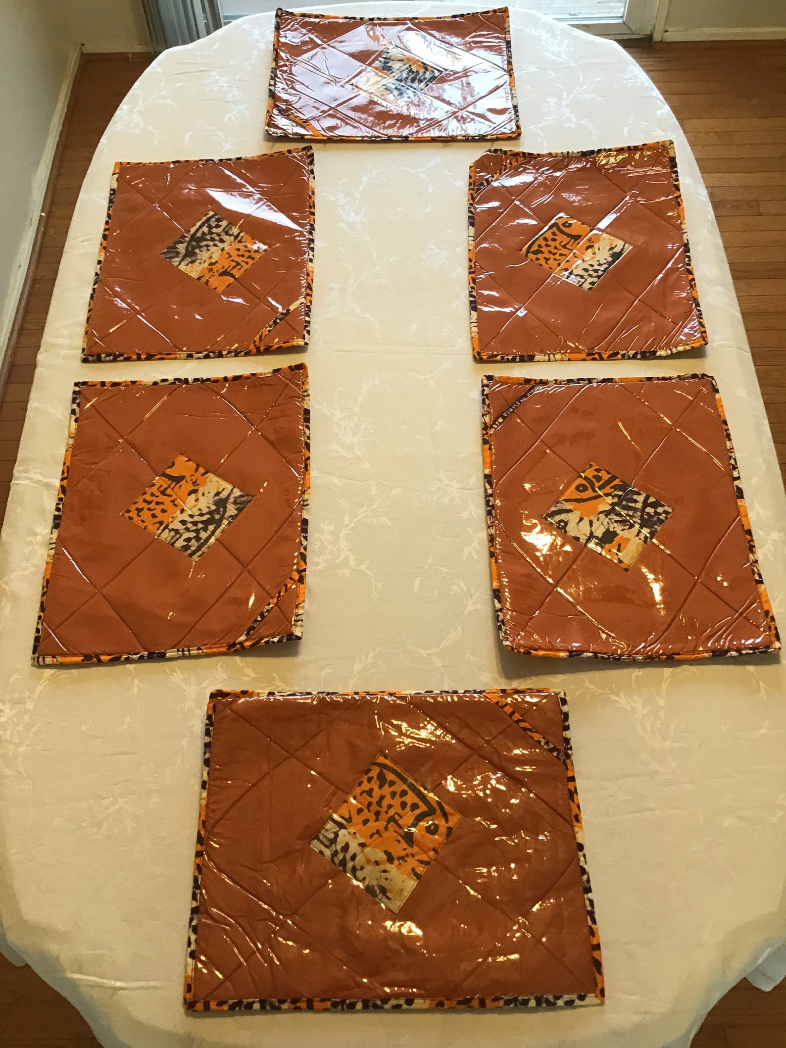 Table Cloth Placemats Napkins and Fabric Basket Etsy