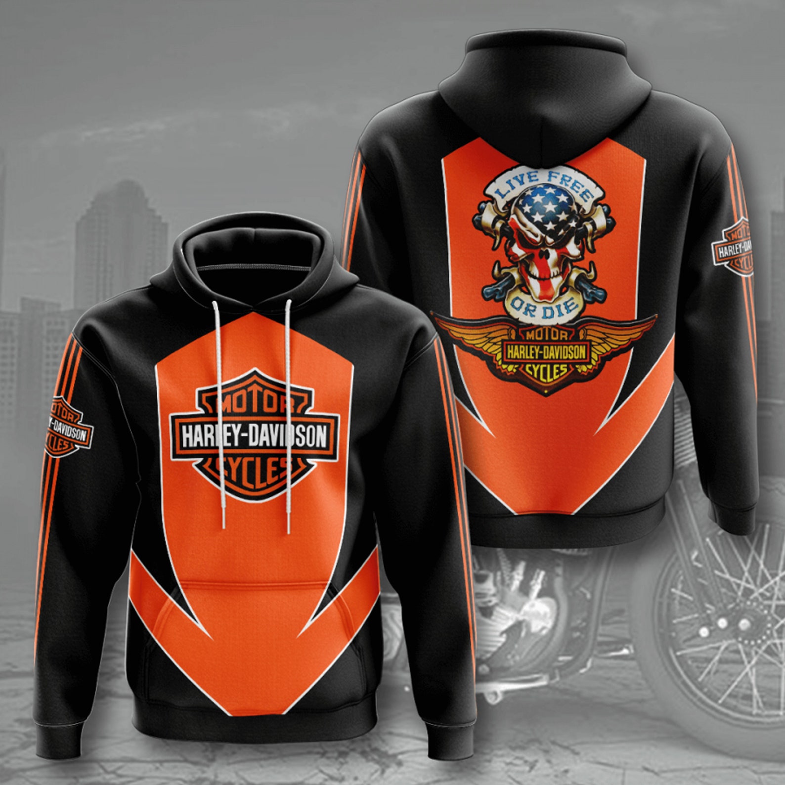 3D Hoodie Harley-Davidson Hoodie Hoodie for whom loves Speed | Etsy