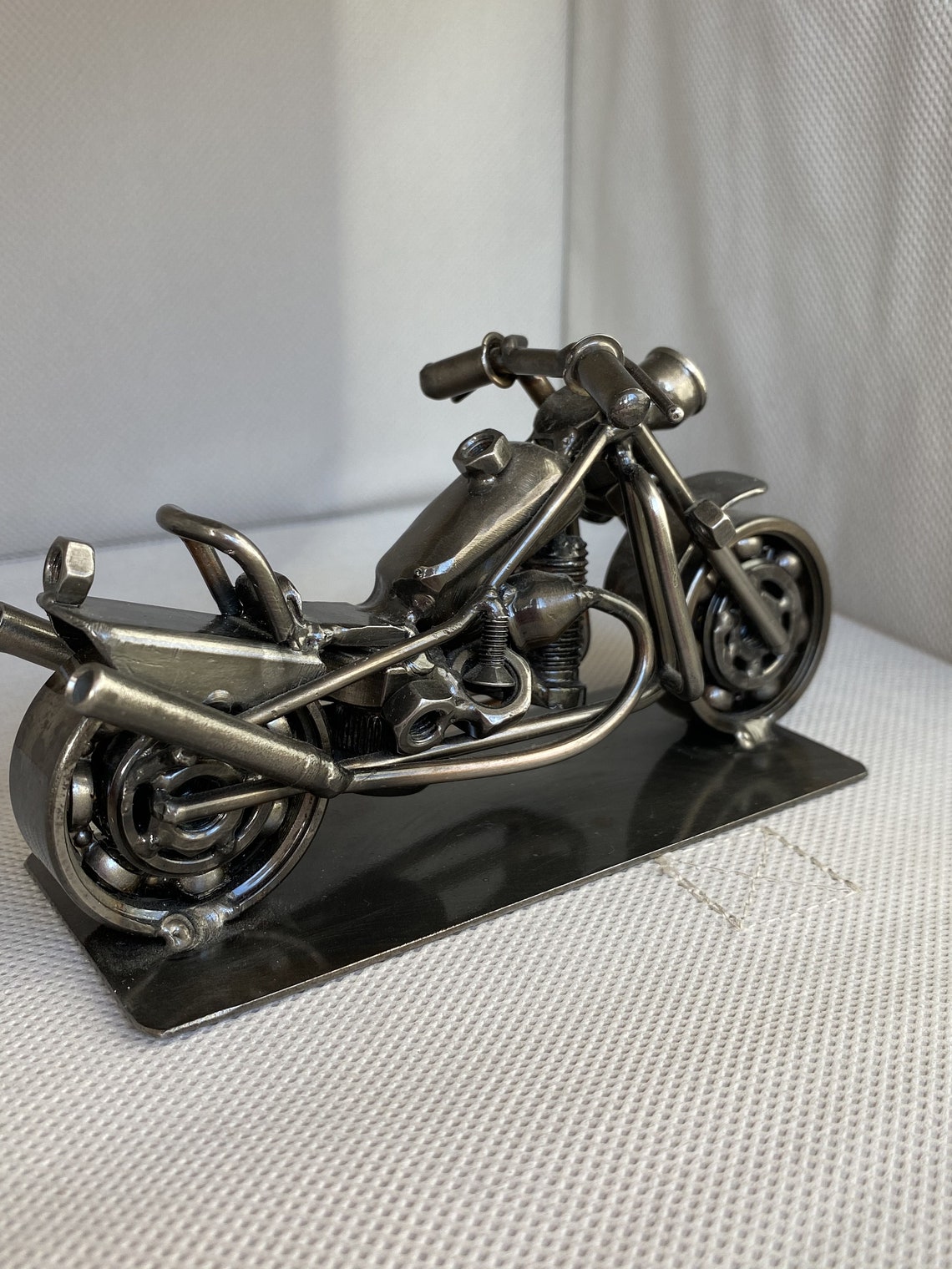 Scrap Metal Motorbike Figurine Recycled Metal Cruiser Etsy