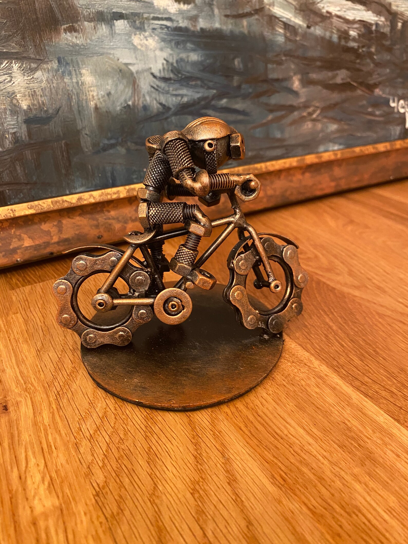 Metal cyclist figurine Cyclist figurine Biker figurine Etsy