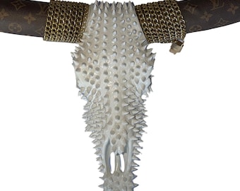 Untamed Luxury | Original Louis Vuitton Bull Skull Resin Sculpture | One of One | Luxury Collectible Design Object