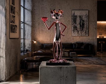 Panther holding diamond Sculpture / Resin Sculpture / Pop art Decor / Luxury Home Decoration