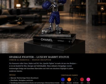 Luxury Rabit Statue / Custom Color Sculpture / Modern Pop Art Decor / Chrome Designer Figure and Unique Gift