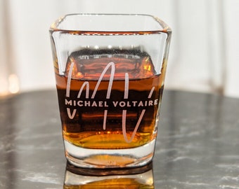 Personalized Square Shot Glass, Groomsmen Shot Glasses, Custom Monogram Shot Glasses, Party Favor Groomsmen Gifts, Wedding Shot Glass