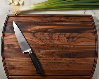 Handwritten Recipe Cutting Board, Grandma&#39;s Handwriting, Mother&#39;s Day, Christmas Gift, Personalized, Birthday Gift For Mom, Engraved Recipe