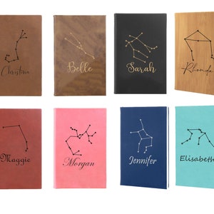 Personalized Zodiac Journal: Engraved Leatherette Astrology Notebook