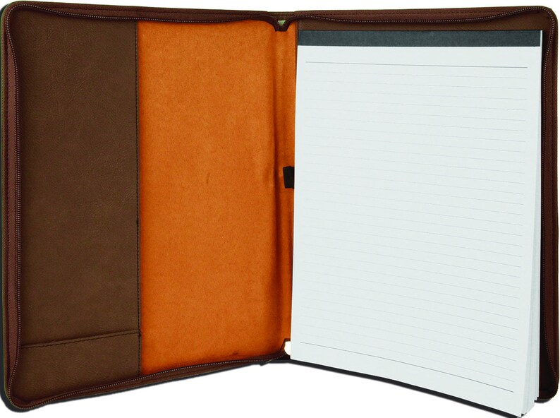Personalized Leather Padfolio With Zipper Office Gift Etsy