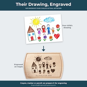 Child's Drawing Cutting Board - Engraved