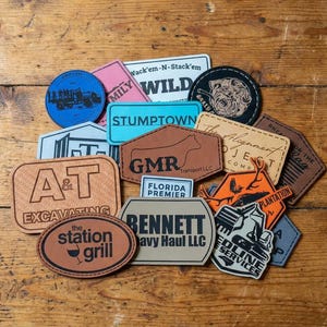 Custom Logo Engraved Leatherette Patches, Business Logo Iron On, DIY Apparel