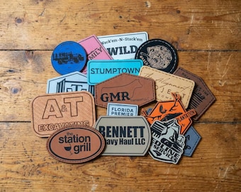 Custom Logo Engraved Leatherette Patches, Business Logo Iron On, DIY Apparel