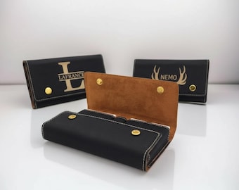 Personalized Leather Card & Dice Set: Engraved Design, Travel Game