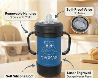 Personalized Sippy Cup with Handles - Spill Proof Design