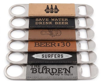 Personalized Leatherette Bottle Opener – Corporate Event Swag