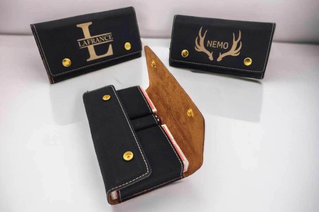 Personalized Deck of Cards Holder, Leather Card Case for Playing Cards