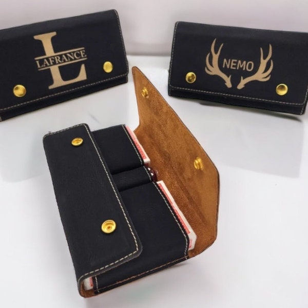 Personalized Deck of Cards holder,  Leather Card Case For Playing Cards,  Monogram Card and Dice Set , Personalized Card Game