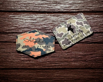 Duck Camo Logo Iron On Patches, Custom Business Logo patches, DIY iron on patch, Leatherette patches, Do It Yourself, Leather Patches