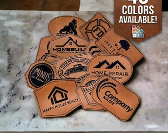 Custom Logo Engraved Leatherette Patches, Business Logo Iron On, DIY Apparel