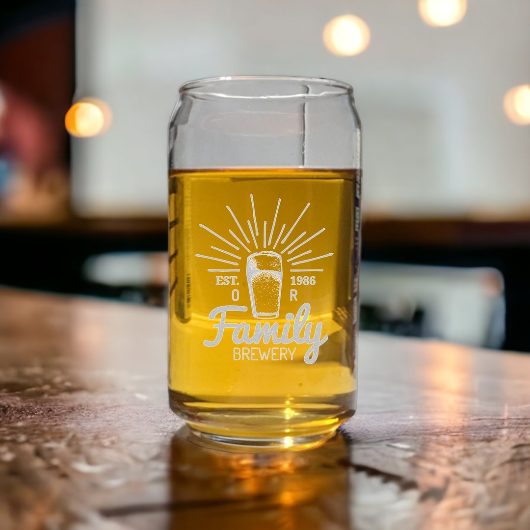 Beer Can Glass Engraved Beer Glass Personalized Glass With Etsy