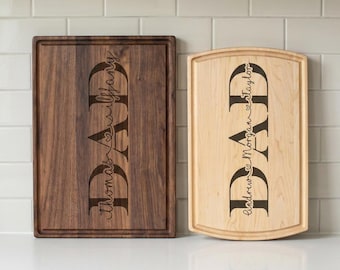 Personalized Dad Cutting Board, Custom Father's Day Gift from Kids