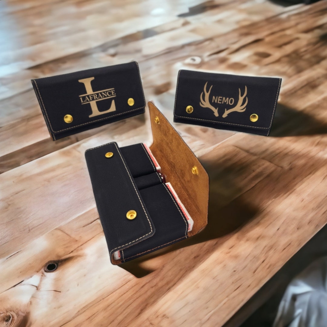 Personalized Deck of Cards Holder Leather Card Case for Etsy