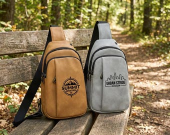 Custom Logo Sling Bag, Engraved Crossbody Explorer Bag