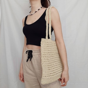 Torebka damska, Torebka szydełkowa damska, Naturalna torba rafia, Torba szydełkowa ręcznie robiona, Torba na ramię na lato, Torba papierowa, Torba boho, Prezent dla niej