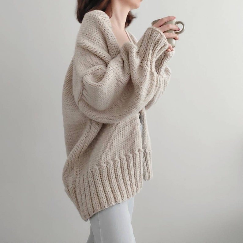 Cozy Knit Cardigan Chunky Oversize Handknit Cardigan - Etsy