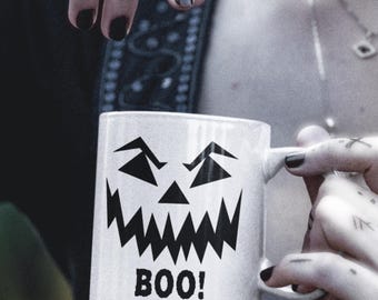 Trick or Treat Mug, Halloween Coffee Mug, Boo Mug, Jack O Lantern Mug, Spooky Halloween Gift, Two Sided Halloween Mug - 11oz or 15oz