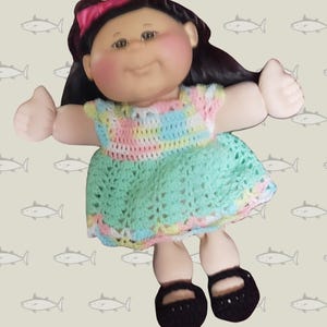 Vintage Cabbage Patch Kid Doll: 15&quot; Corn-silk Hair, Crocheted Outfit