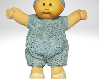 Vintage 1978 Cabbage Patch Doll: 15" Collectible with Crocheted Outfit