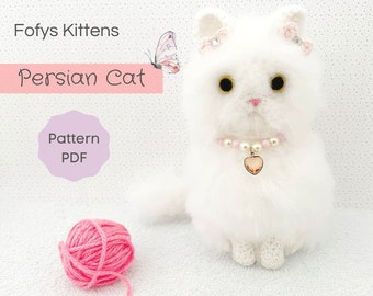 Crochet Kitty Pattern - Persian Cat Amigurumi PDF - Fofys Kittens