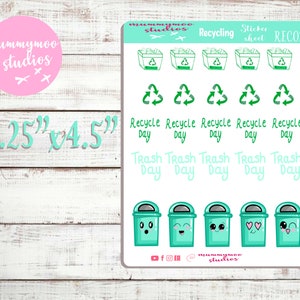 Recycler | feuille autocollante | Erin Condren | autocollants planificateur | REC02 (en)