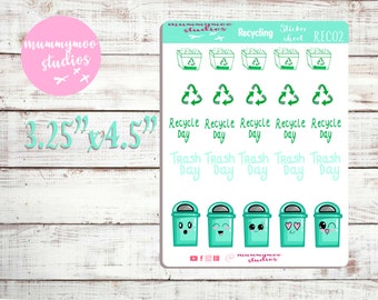 Reciclar | folha de autocolantes | Erin Condren | etiquetas do planejador | REC02