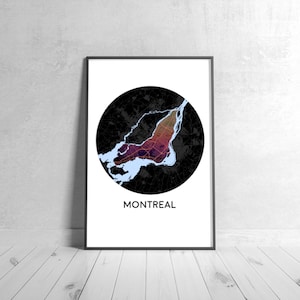 Montreal Map Digital Print Poster Canvas