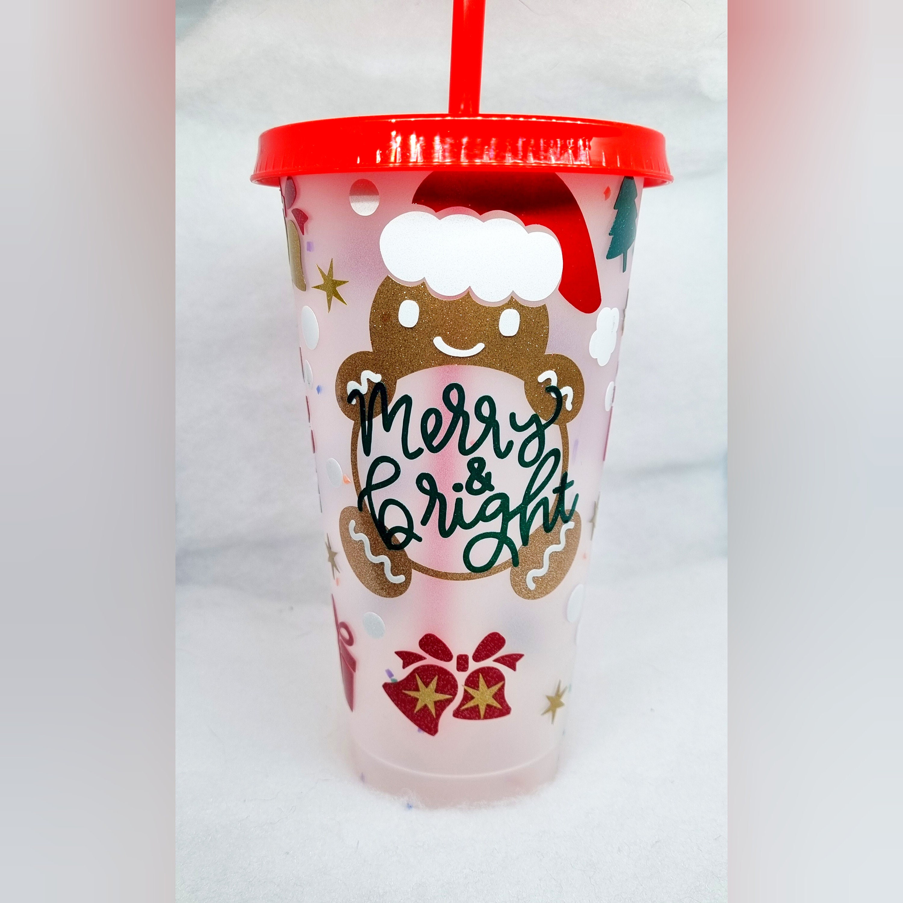 1pc Christmas Straw Cup, Christmas Theme Ice Cream Cup, Reusable Christmas  Cups With Lids And Straws, For Coffee Wine Hot Cold Drinks, Christmas Gifts