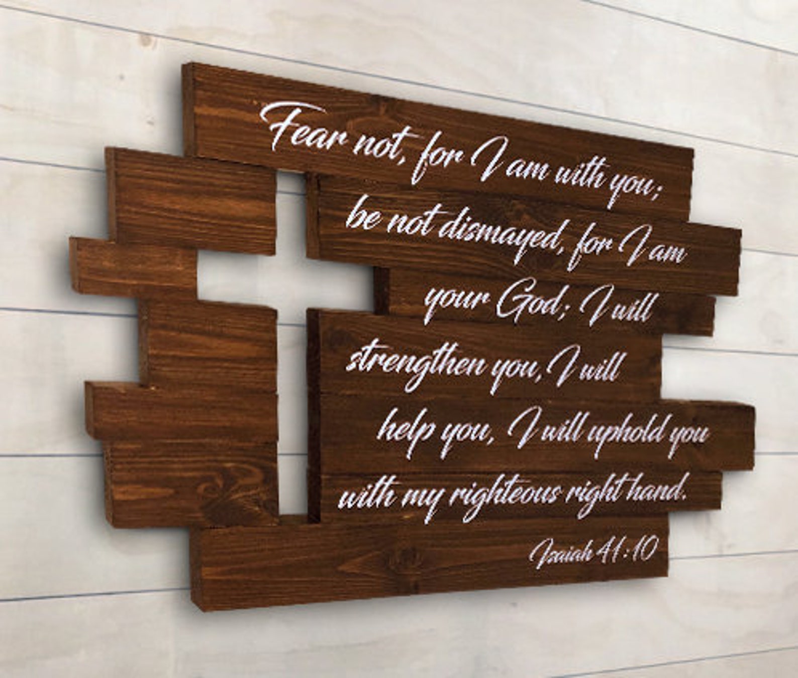 Wood Cross Bible Verse Sign Christian Inspirational Wall Etsy