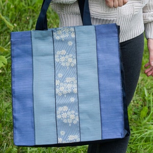 Japanese Tote Bag| Every day Carry| Office Tote Bag| Farmers Market Tote| Tote Bag Maitresse| Vegan Tote Bag| Stand up Tote| Striped Tote